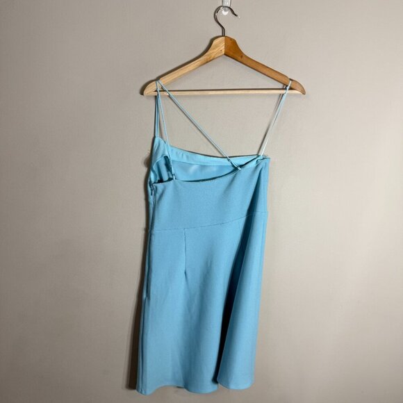 Abercrombie & Fitch One Shoulder Mini Dress Skort Women's Medium Tall Blue NWOT - Picture 5 of 16